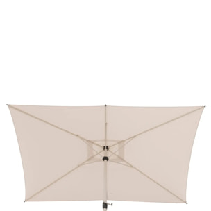 Parasol droit rectangulaire inclinable "Loompa" argile & blé 3 x 2m en aluminium et polyester