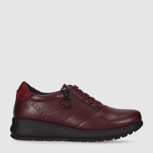 Zapatos de Piel Sintética - Vino - Tacón: 3 cm