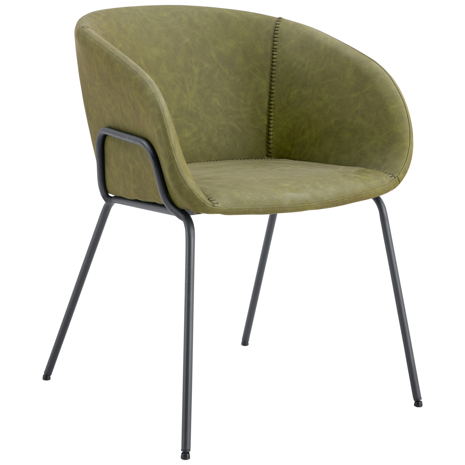 Lot de 2 chaises en simili vert ANDRÉ