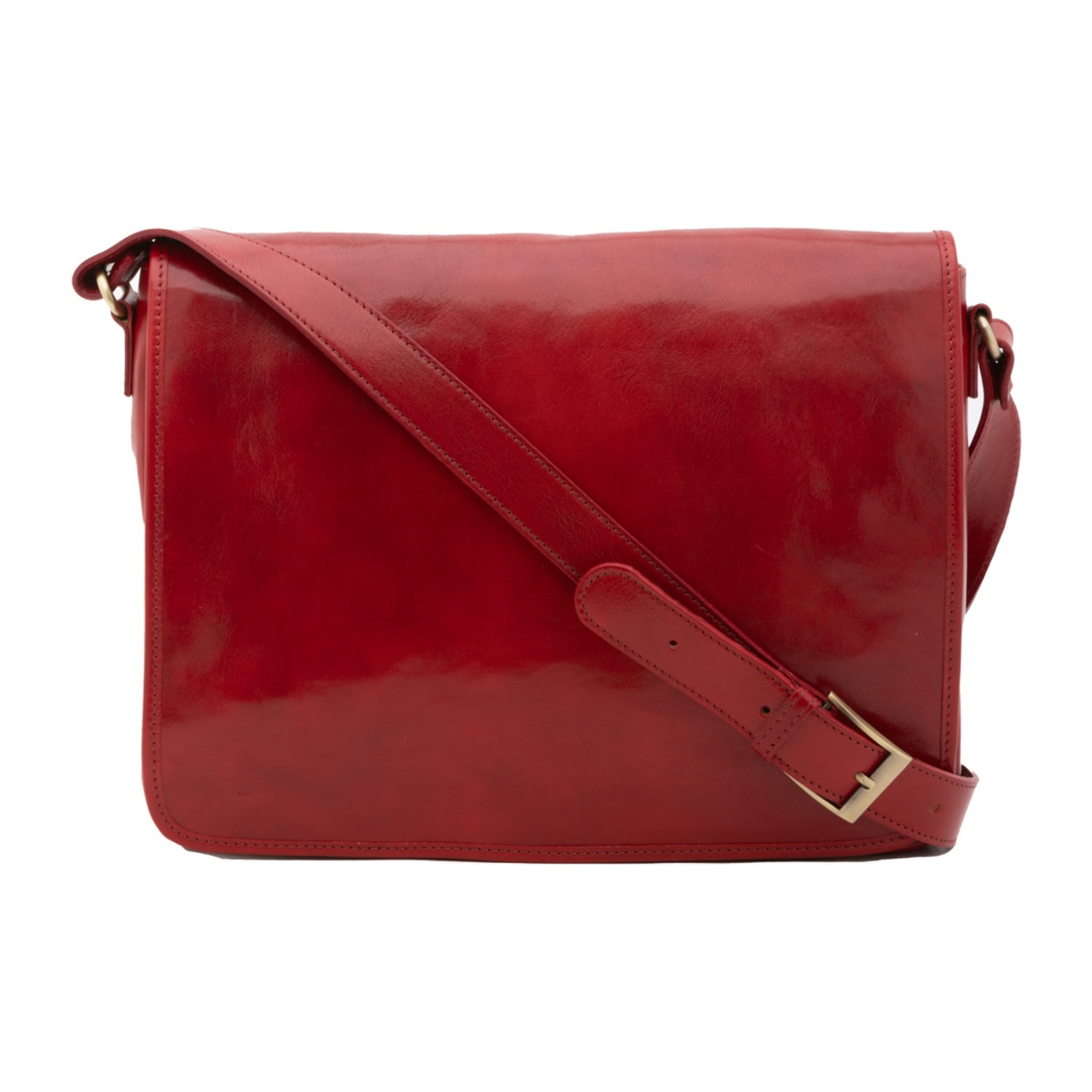 Borsa a tracolla uomo in vera pelle - Modello False - Made in Italy - 28.0 x 35.0 x 9.0 cm