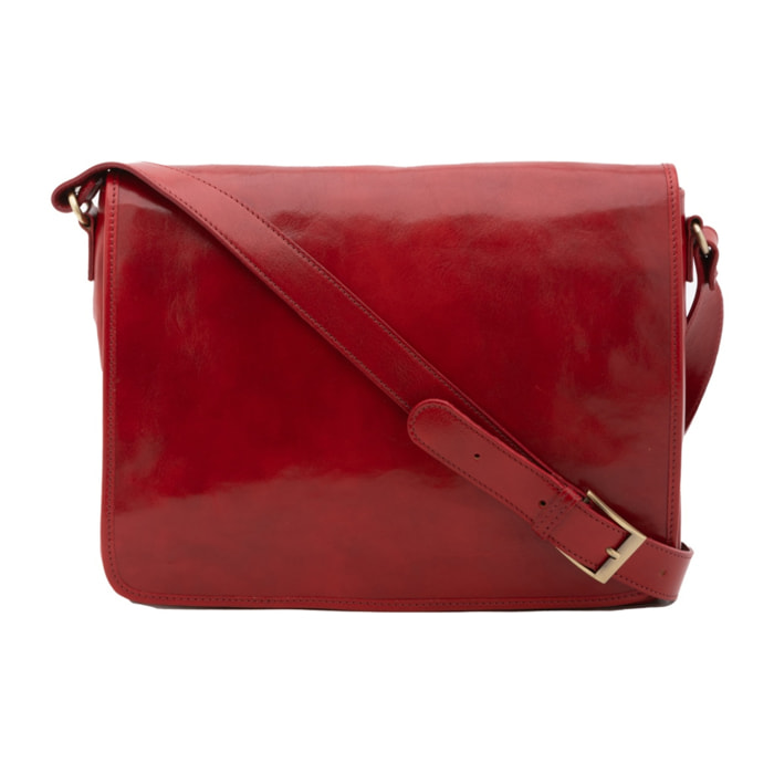 Borsa a tracolla uomo in vera pelle - Modello False - Made in Italy - 28.0 x 35.0 x 9.0 cm