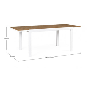 Tavolo ELIAS allungabile bianco 140/200x90 cm