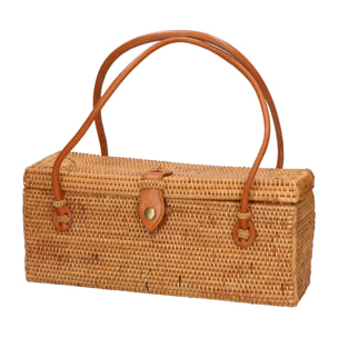 Borsa a spalla da donna - Modello Lea - Rattan - 24.0 x 20.0 x 12.0 cm