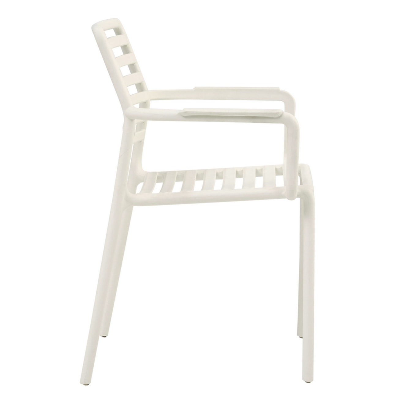 Set da 4 sedie da giardino bianche in polipropilene con braccioli – Tago