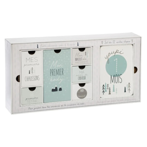 Coffret de naissance souvenirs 6 tiroirs PPR et 12 cartes