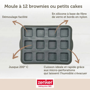 Moule à gâteaux 12 carrés en silicone fibre de verre Zenker