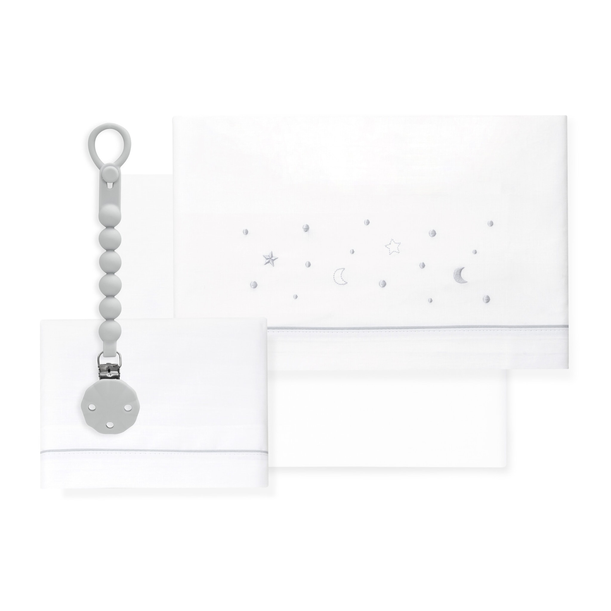 Juego de Sábanas para Cuna mod.Estrellas Luna con Broche Muselina