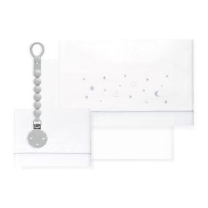 Juego de Sábanas para Cuna mod.Estrellas Luna con Broche Muselina