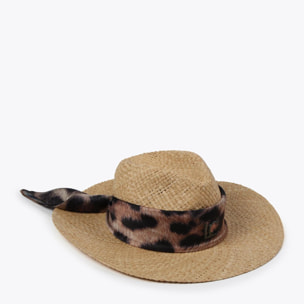 Cappello a tesa larga con foulard