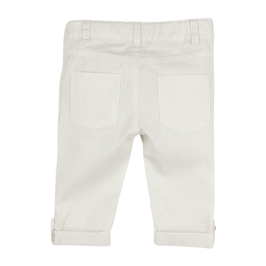 PANTALONE RIGATINO BIANCO BEIGE