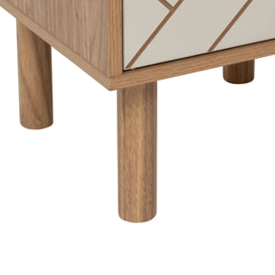 Etagère 3 cases 2 portes Mix'N'Match bois et motif rayé