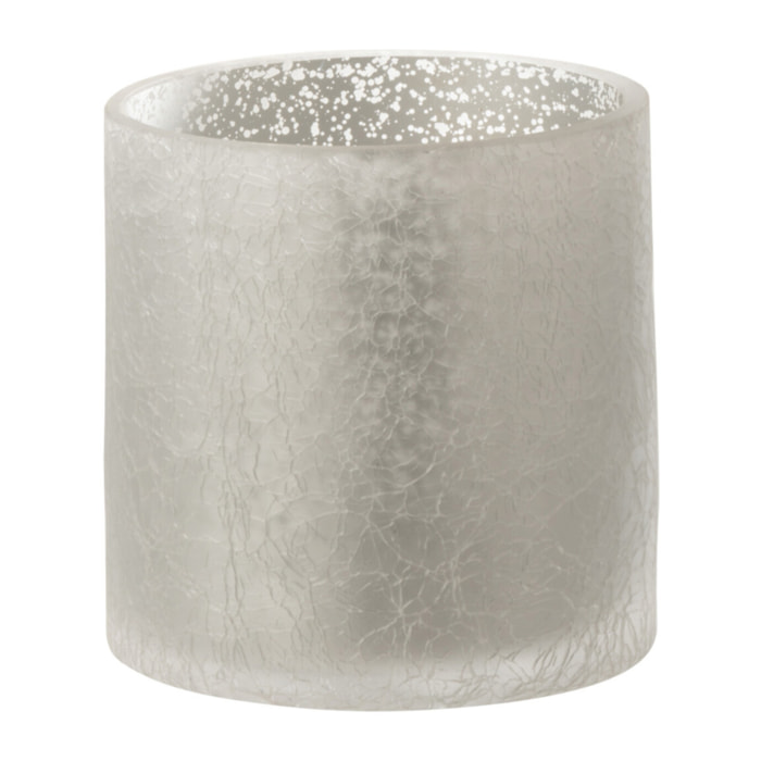 J-Line photophore Cylindrique Craquele - verre - gris - small