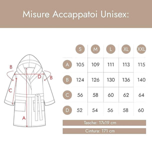 INTRECCI HOME Accappatoio Uomo e Donna, in Puro Cotone Jacquard 500 g, , Morbidezza Extra, Avvolgente, con Cappuccio e Tasche, Elegante e Confortevole,