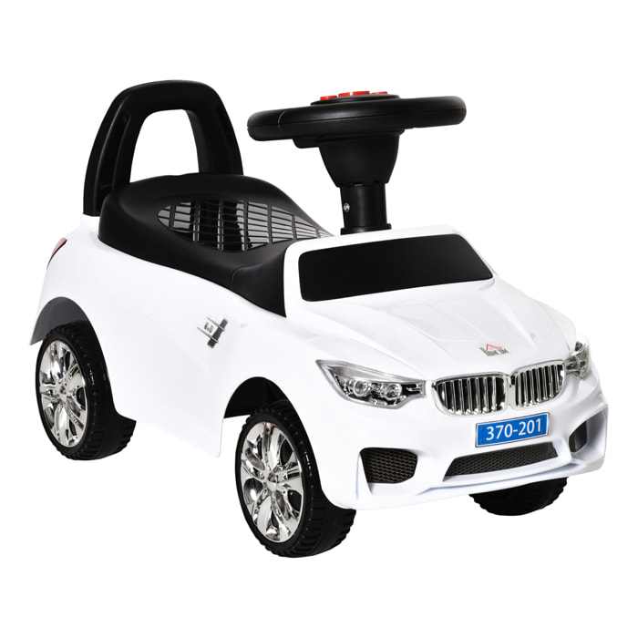 Porteur enfant voiture 18-36 mois assise coffre effets lumineux sonores blanc