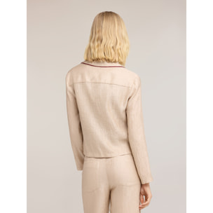 Motivi - Camisa en crepón con aplicación joya - Beige