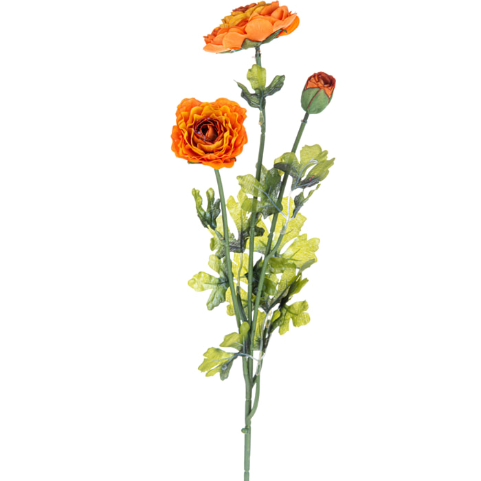 Ranuncolo. Altezza 74 Cm - Pezzi 6 - 18X74X8cm - Colore: Arancio - Bianchi Dino - Fiori Artificiali