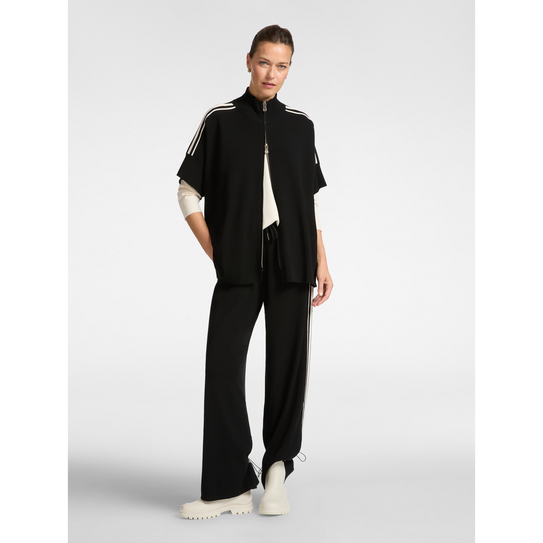 Elena Mirò - Pantaloni ampi in maglia - Nero