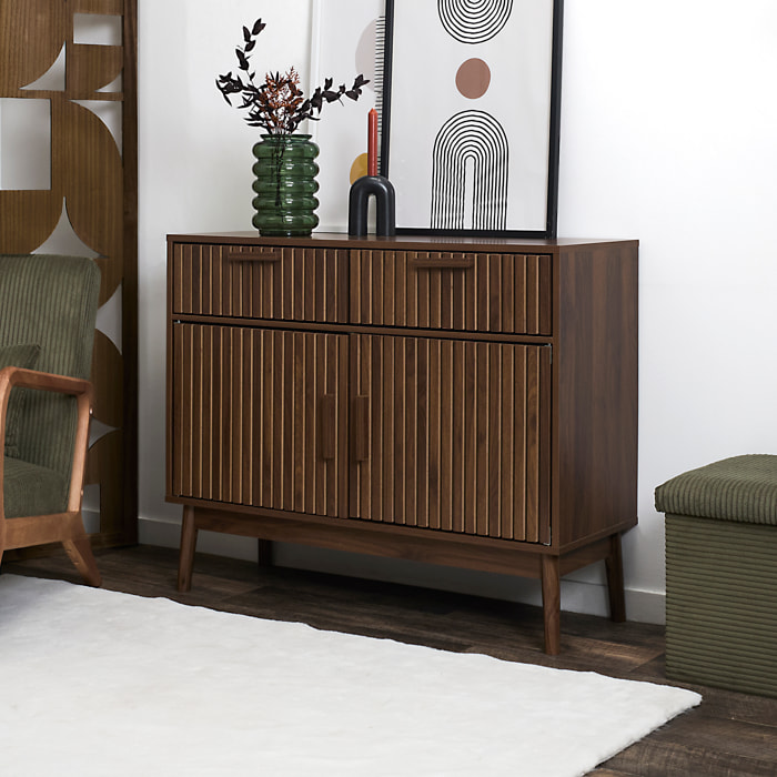 Buffet - HOME DECO FACTORY - Klaus - Élégant - Fonctionnel - Marron