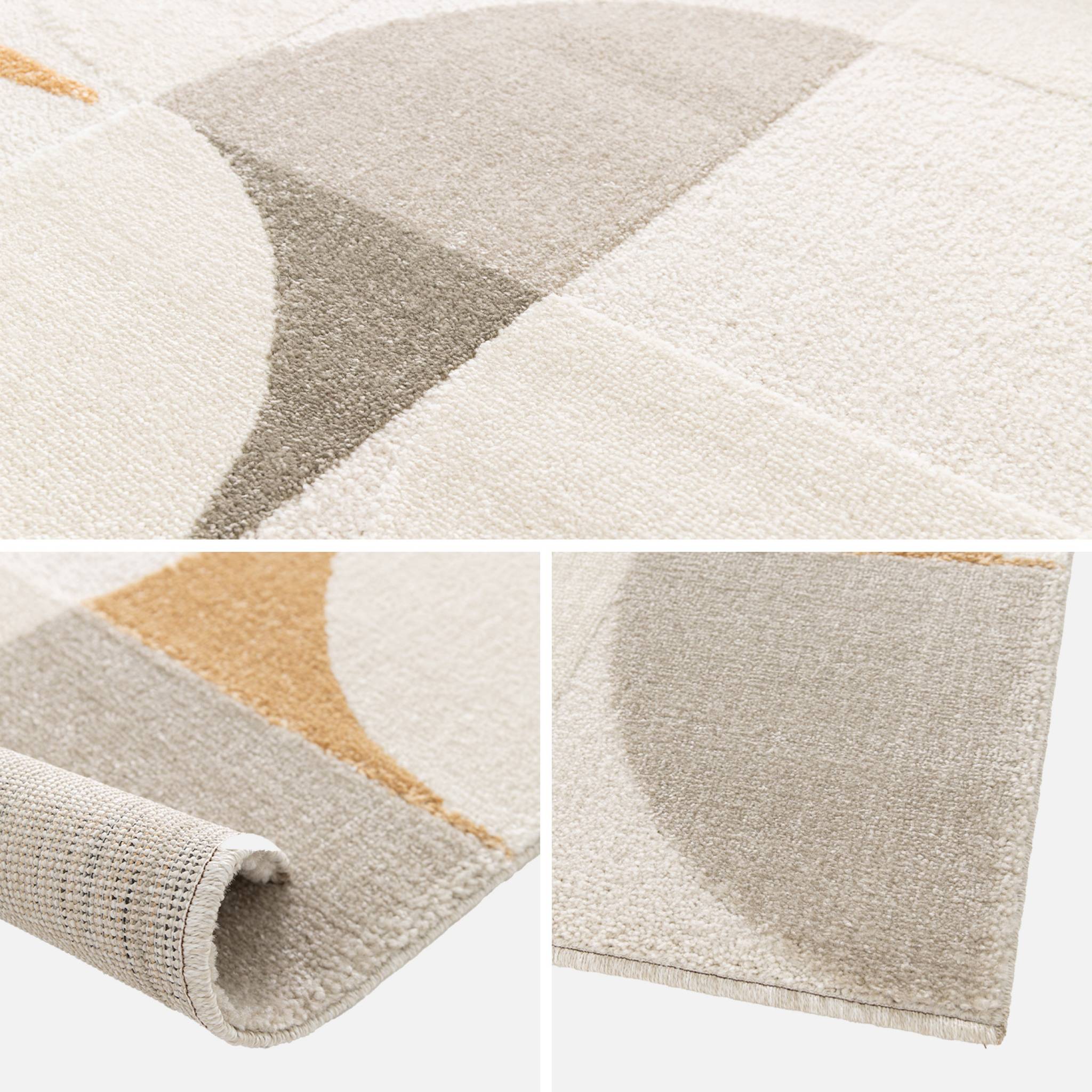 Tapis intérieur motifs rétro crème JON