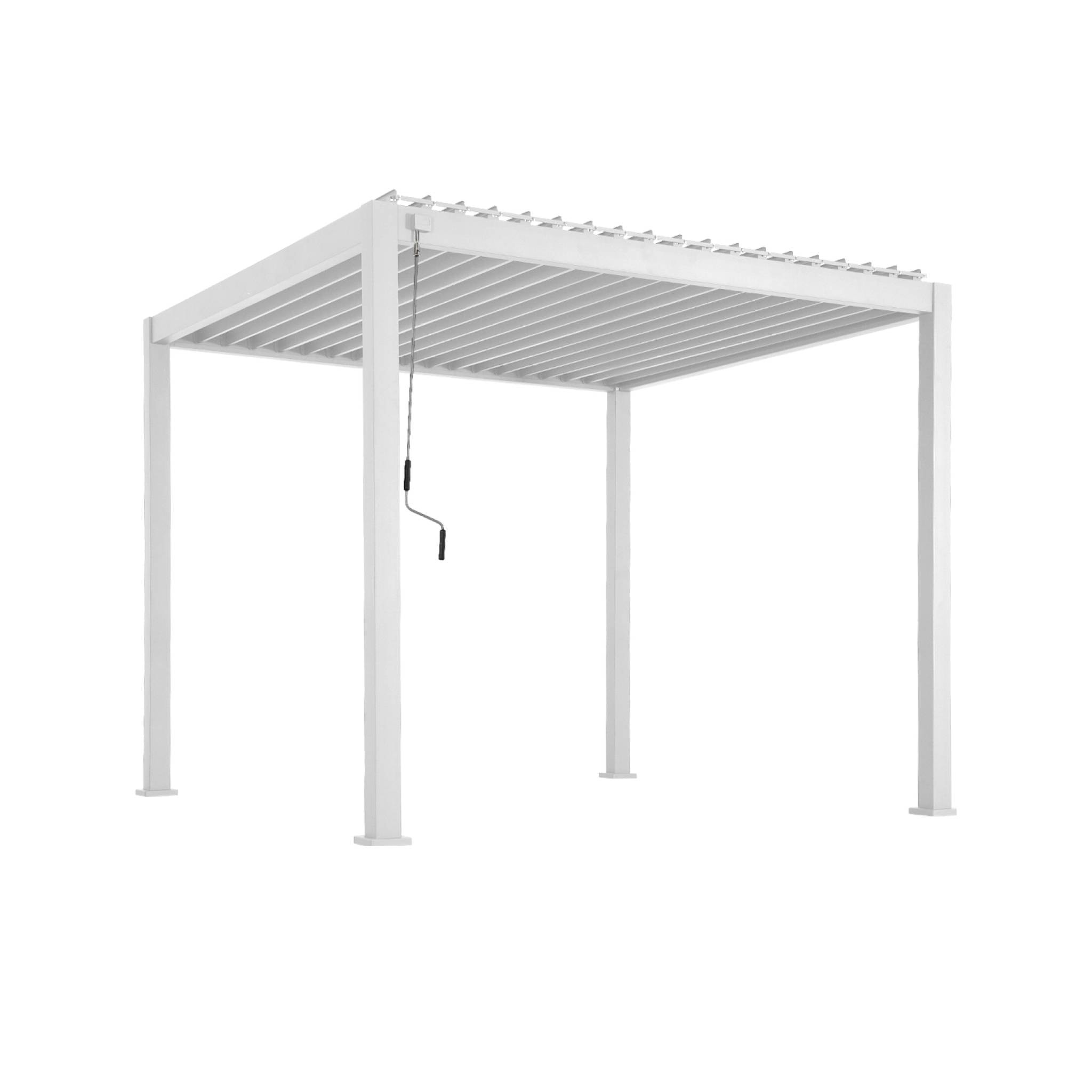 Pergola bioclimatique aluminium blanc Triomphe 3x3 m lames orientables