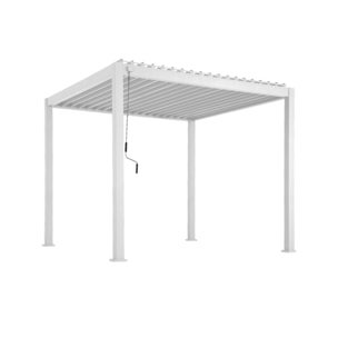 Pergola bioclimatique aluminium blanc Triomphe 3x3 m lames orientables