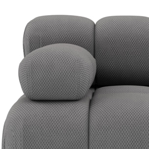 Ruby - module d'assise gauche en velours texturé - Gris
