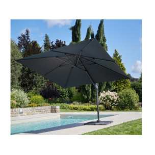 Parasol déporté 3x3m - gris anthracite - SUNKING