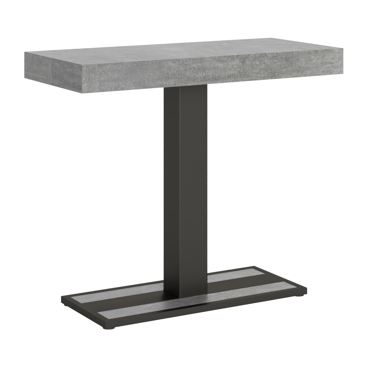 Consolle allungabile 90x40/196 cm Capital Small Cemento telaio Antracite.