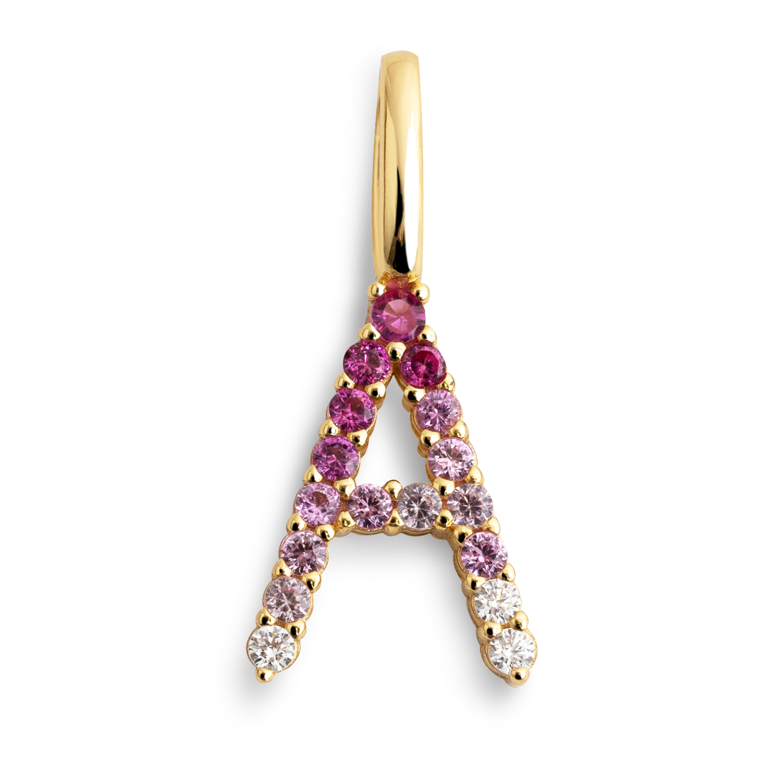 Charm Letter Spark Sakura Plata Baño Oro