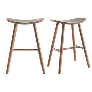 Tabourets de bar noyer H65 cm (lot de 2) DEMORY