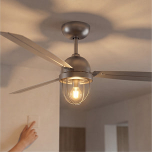 Forlight Ventilador IP20 Mariner E27 15W Níquel satinado Níquel satinado