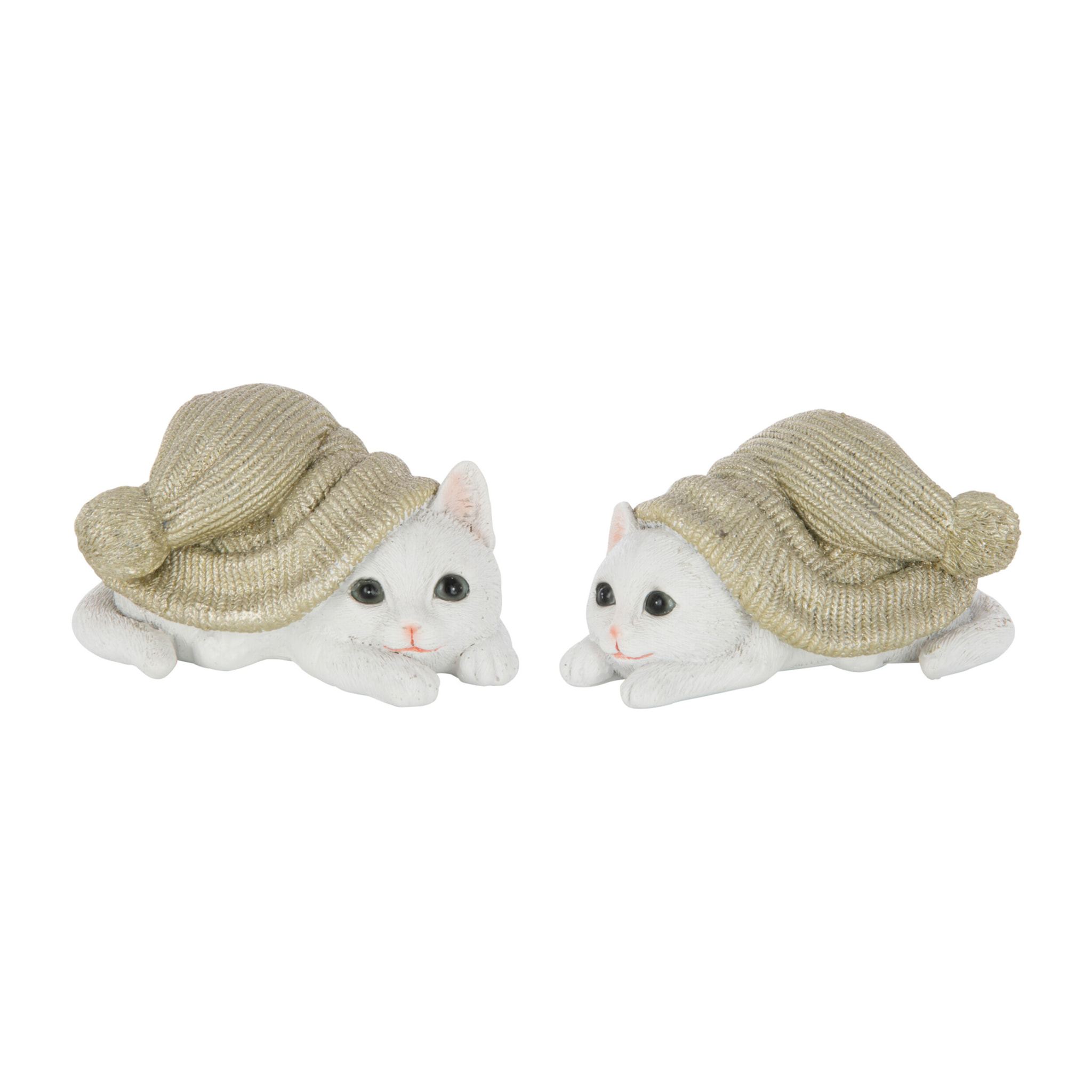 J-Line figurine Chat - polyrésine - vert/blanc - medium - 2 pcs