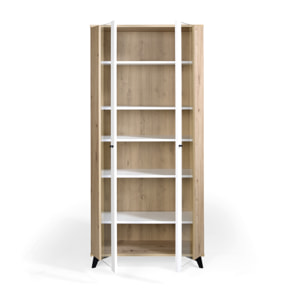 Vitrina – Blanco polar y roble