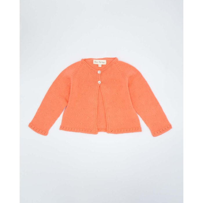 CHAQUETA PUNTO ALGODÓN ORGÁNICO NARANJA