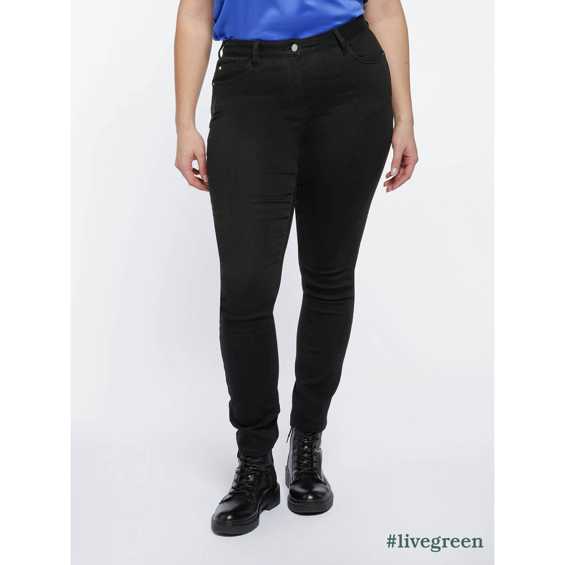 Fiorella Rubino - Vaqueros skinny push up negros modelo Giada - Negro