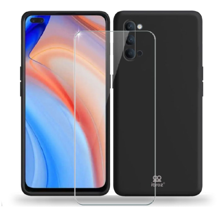 Coque IBROZ Oppo Reno 4 Coque noir + Verre trempé