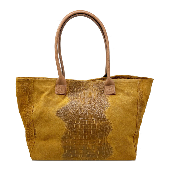 Chicca Borse - Borsa a Spalla Donna in Vera Pelle - Colore Cocco Cuoio