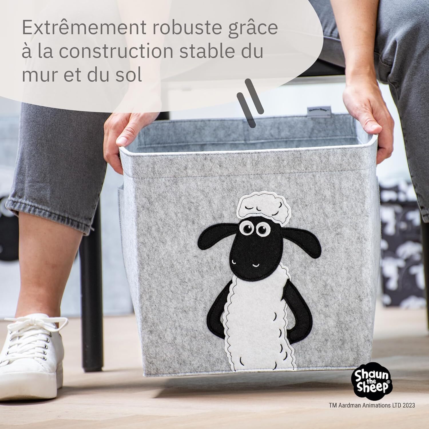Boîte de rangement en feutre compatible Kallax Lifeney Shaun le mouton