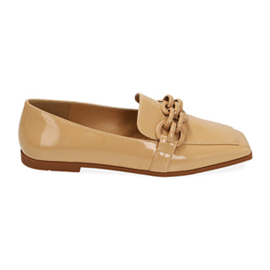 Mocassini beige in naplack