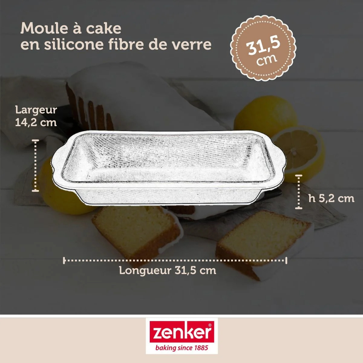 Moule à cake 31,5 cm Zenker Silicone fibre de verre