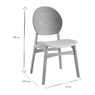 Chaises scandinaves en bois clair et blanc (lot de 2) ELTON