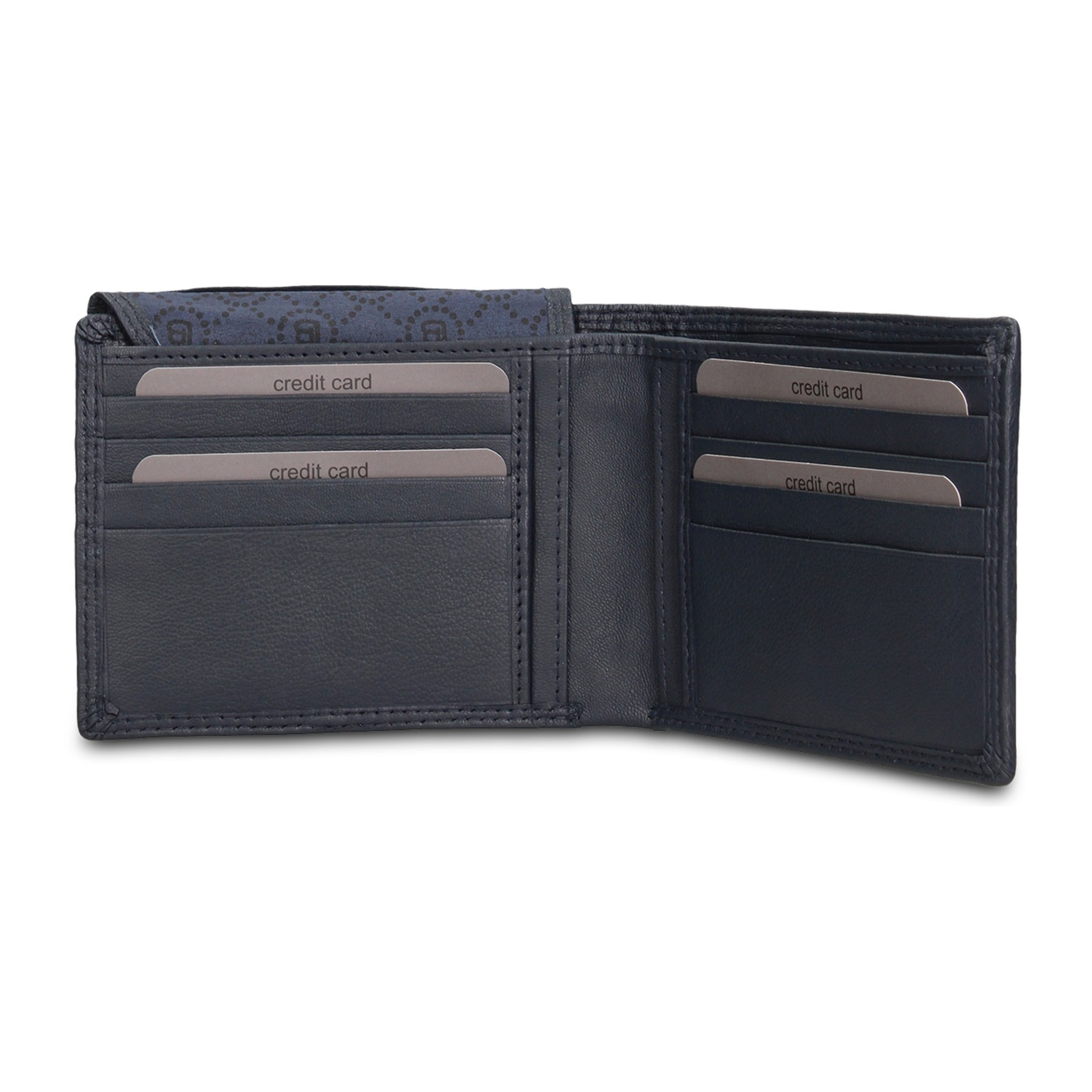 Portafoglio uomo in vera pelle - Modello Cavalier - Casual - 12.5 x 9.5 x 2.0 cm