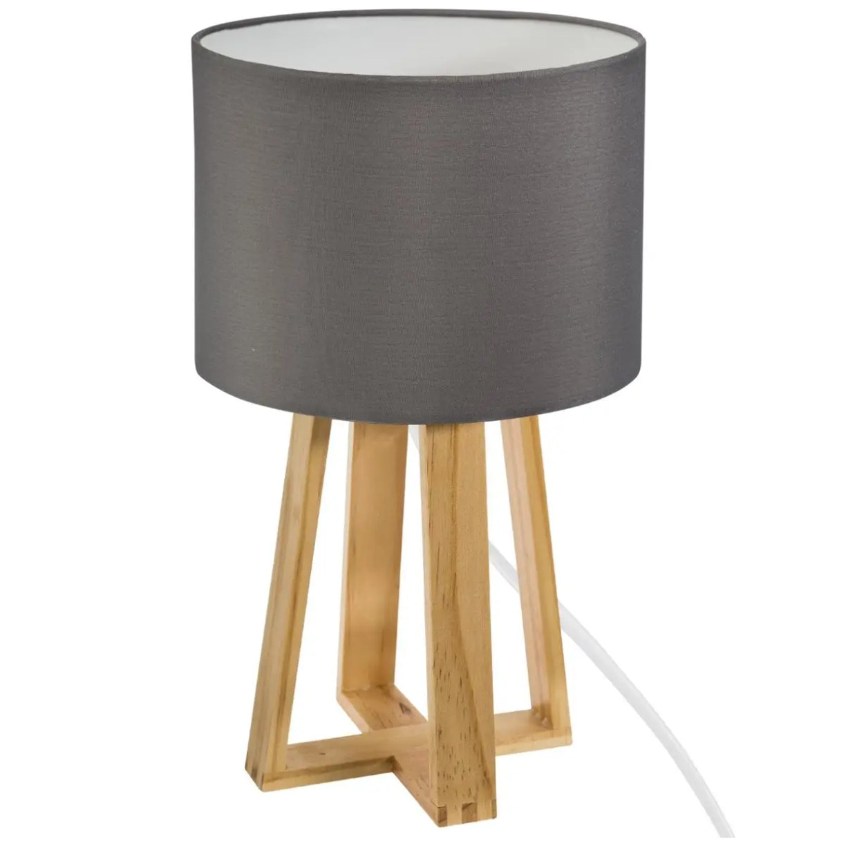 Lampe "Molu" - bois et gris H35 cm