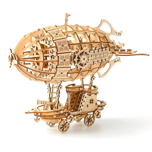 Maqueta de Madera 3D, diseño de Vehículo aéreo con movimiento mecánico. 160 piezas.