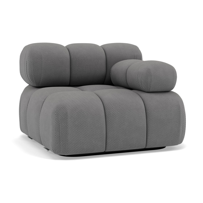 Ruby - module d'assise droit en velours texturé - Gris