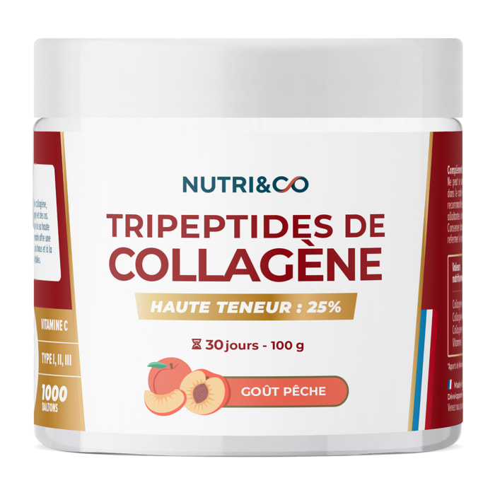 Nutri&Co Tripeptides de Collagène - 100g Goût Pêche