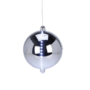bola de navidad led con 4 tiras de luces 15cm color plata
