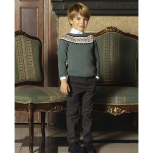 Pantalón largo sarga gris marengo