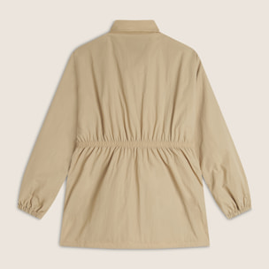 Parka donna collo alto in nylon con zip ed elastico in vita