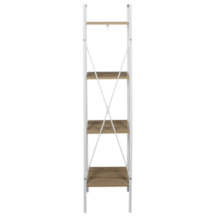 Etagere Bois Et Metal Blanc 148x34x32